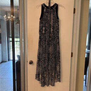 J.B.S. Black and White Halter High Low Dress